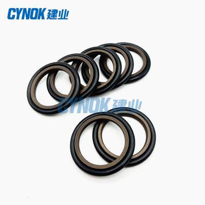 रबर पीटीएफई हाइड्रोलिक ऑयल सील एचबीटीएस स्टेप सील भूरा रंग